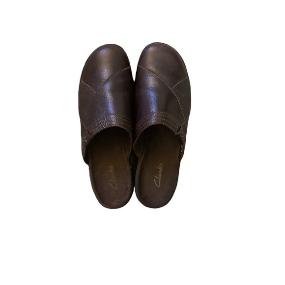 CLARKS Women's Brown Leather Comfort Slip On Everyday Shoes-Size 8M - Picture 5 of 16